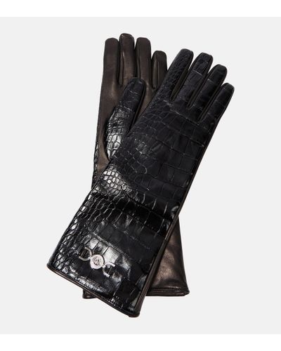 Versace Handschuhe aus Leder - Schwarz