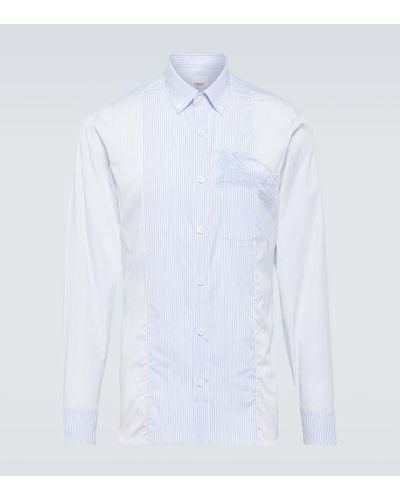 Burberry Camisa de algodon con Equestrian Knight - Blanco
