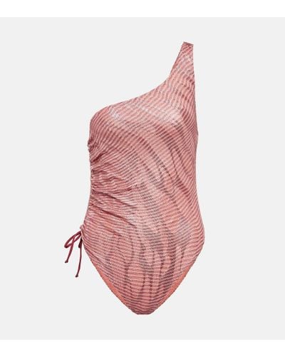 Missoni Jacquard One-shoulder Swimsuit - Pink