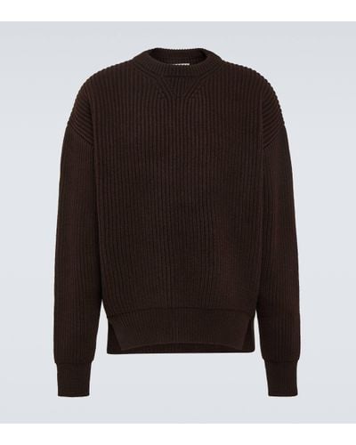 Jil Sander Ribbed-knit Wool Jumper - Brown