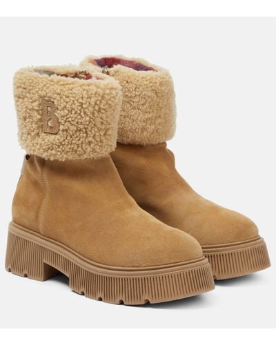 Bogner Turin Suede And Shearling Ankle Boots - Brown