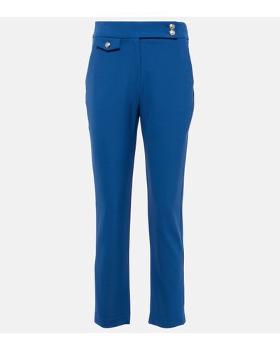 Veronica Beard Renzo High-rise Cropped Slim Trousers - Blue