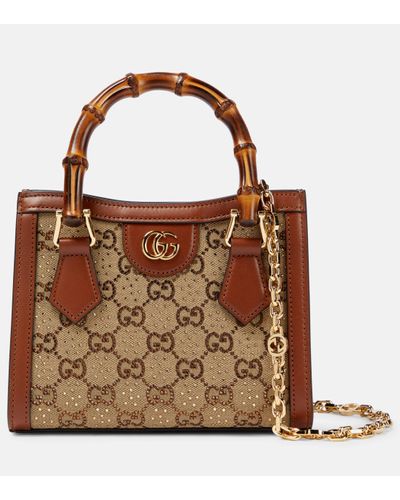 Gucci Diana Mini Tote Bag - Brown