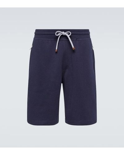 Brunello Cucinelli Shorts aus einem Baumwollgemisch - Blau