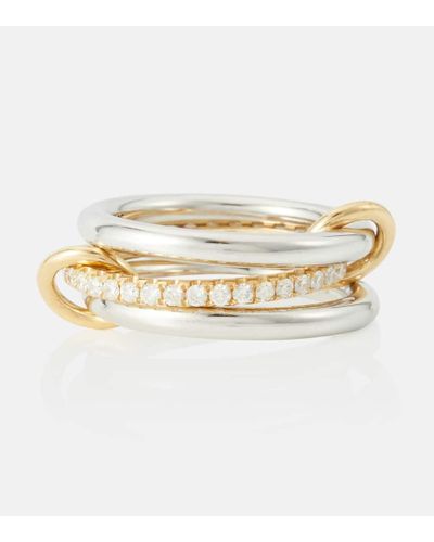 Spinelli Kilcollin Ring Libra aus 18kt Gelbgold und Sterlingsilber mit Diamanten - Mettallic