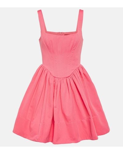 STAUD Landscape Bustier Cotton-blend Minidress - Pink
