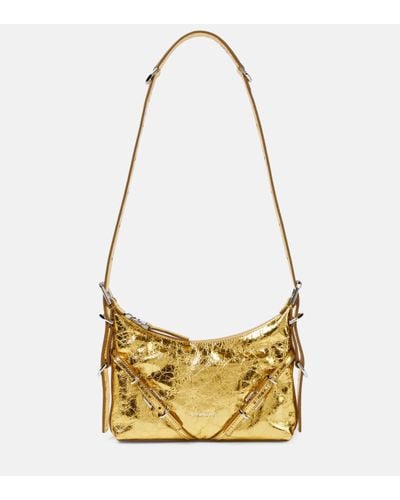 Givenchy Mini sac en cuir Voyou porté épaule - Métallisé