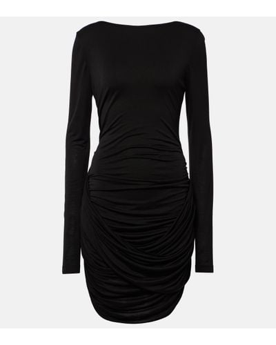 Loewe Open-back Draped Jersey Minidress - Black