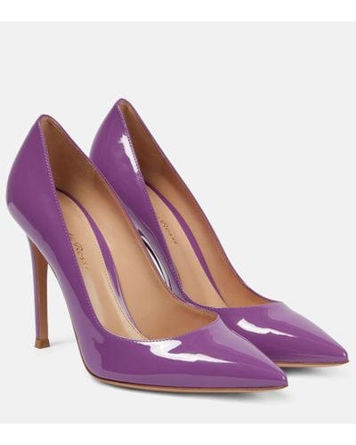 Gianvito Rossi Gianvito 105 Patent Leather Court Shoes - Purple