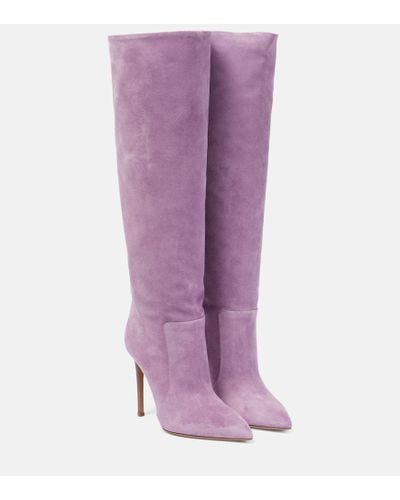 Paris Texas 105 Suede Knee-high Boots - Purple