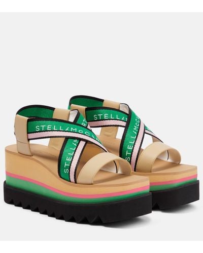 Stella McCartney Sneak-elyse Platform Sandals - Green