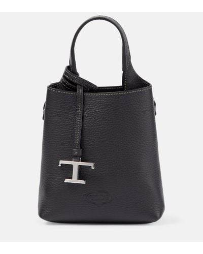 Tod's Micro Leather Tote Bag - Black