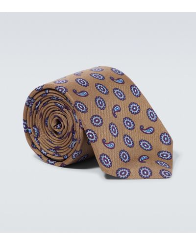 Kiton Cravate en soie imprimee - Multicolore