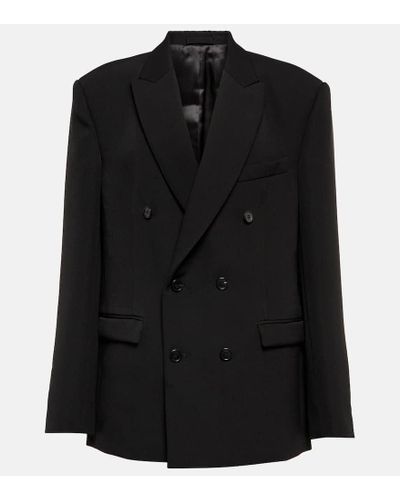 Wardrobe NYC Blazer doppiopetto in twill di lana - Nero