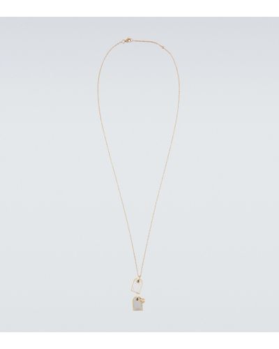 Rainbow K Halskette Medaille aus 9kt Weiss- und Gelbgold mit Diamanten - Weiß