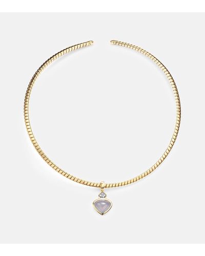 Marina B Trisolina 18kt Gold Necklace With Chalcedony And Diamonds - Metallic