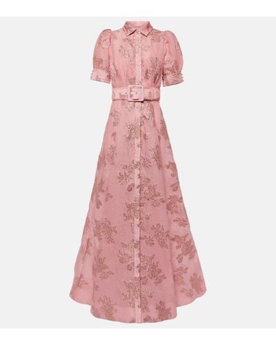 Rebecca Vallance Anette Jacquard Gown - Pink