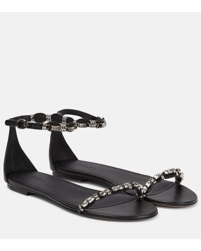 Isabel Marant Embellished Leather Sandals - Black