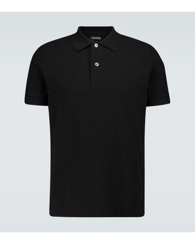 Tom Ford Kurzarm-Poloshirt aus Baumwolle - Schwarz