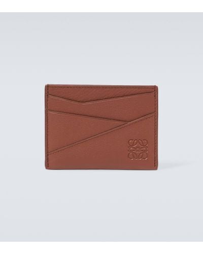 Loewe Puzzle Leather Card Holder - Brown