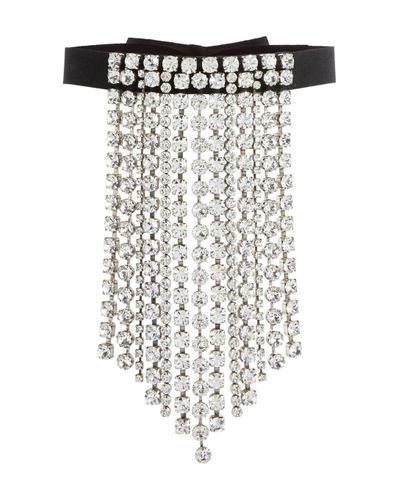 Isabel Marant Ras Du Cou Crystal-embellished Fringe Necklace - White