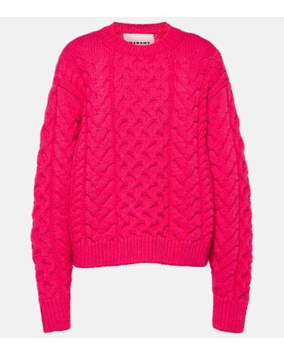 Isabel Marant Jake Cable-knit Wool-blend Jumper - Pink