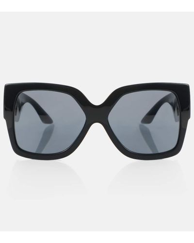 Versace Gafas de sol oversized Greca adornadas - Negro