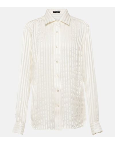 Tom Ford Striped Silk Shirt - White