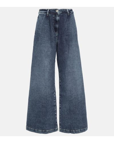 AG Jeans High-Rise Wide-Leg Jeans Stella - Blau