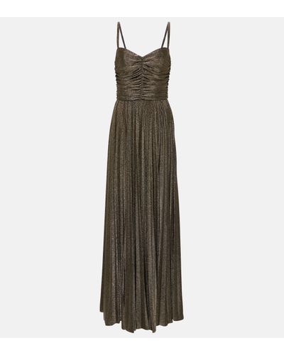 Dolce & Gabbana Ruched Metallic Gown - Green