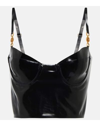 Versace Latex Bustier Top - Black