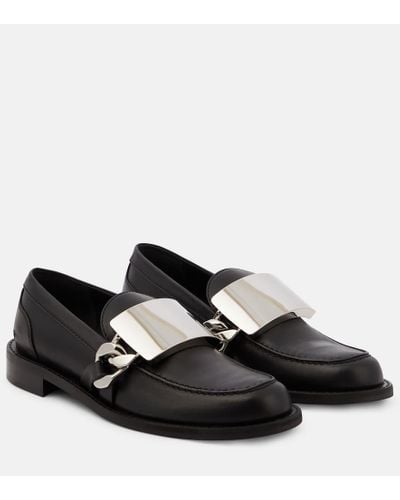 JW Anderson Gourmet Chain Leather Loafers - Black