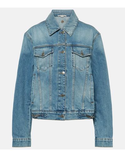 Stella McCartney Falabella Chain-detail Denim Jacket - Blue