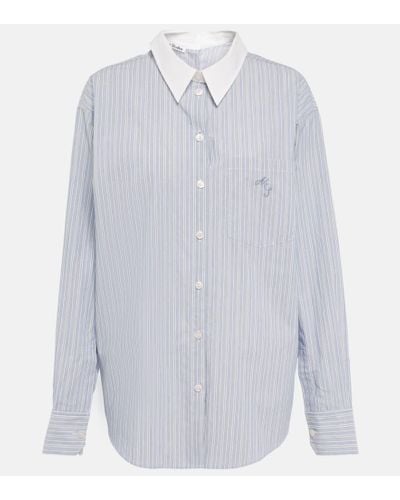 Acne Studios Camisa de algodon a rayas - Blanco