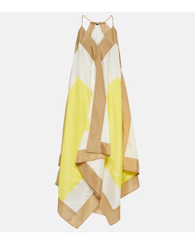 JOSEPH Devonshire Habotai Silk Maxi Dress - Yellow