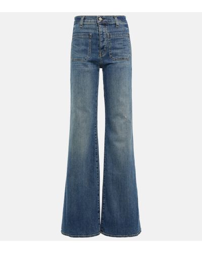 Nili Lotan Jean flare Florence a taille haute - Bleu