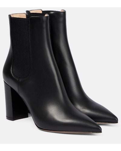 Gianvito Rossi Chelsea Leather Ankle Boots - Black