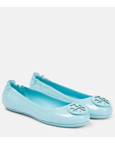 Tory Burch Ballerines Minnie en cuir - Bleu