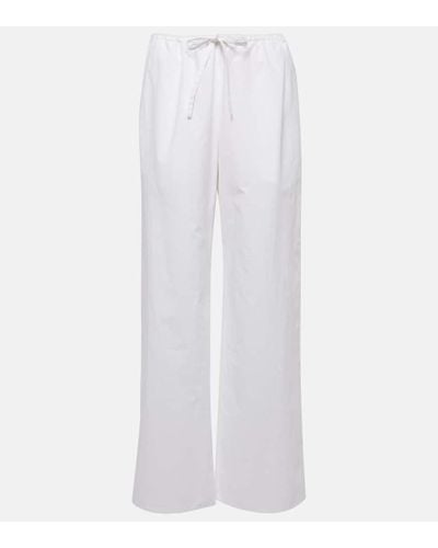 The Row Pantalones anchos Jugi de algodon - Blanco