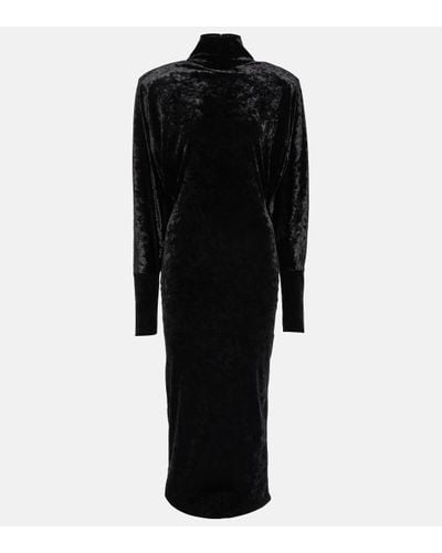 Alexandre Vauthier Velvet Turtleneck Maxi Dress - Black