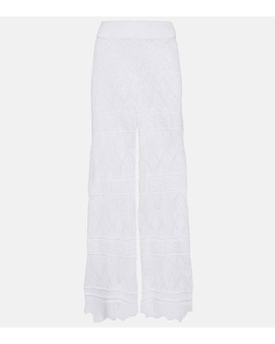 Eres Simone Wide-leg Cotton-blend Pants - White
