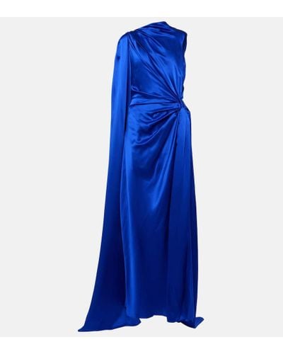 ROKSANDA Asymmetric Draped Silk Gown - Blue