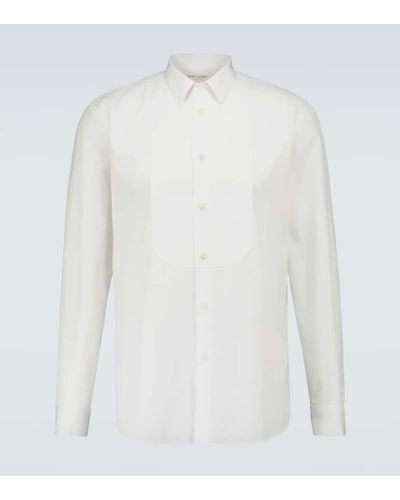 Saint Laurent Camisa formal de algodon - Blanco