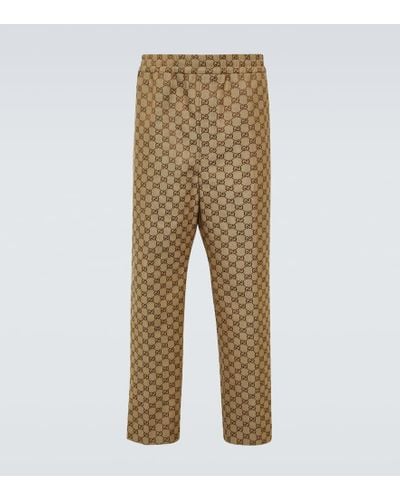 Gucci Pantalones de lona con GG - Neutro