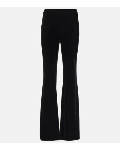 Diane von Furstenberg Ruthette Velvet Wide-leg Trousers - Black