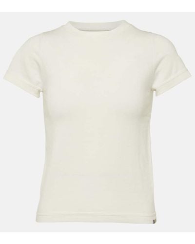Extreme Cashmere T-Shirt N°292 America aus Baumwolle und Kaschmir - Weiß