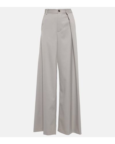 MM6 by Maison Martin Margiela Pantalon ample a taille haute - Gris