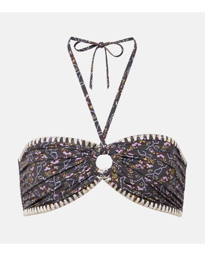 Isabel Marant Top de bikini Starneage de cuello halter - Negro