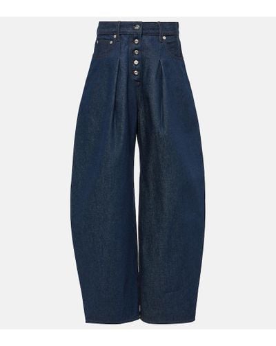 Jacquemus Jeans anchos De-Nimes Ovalo de tiro alto - Azul