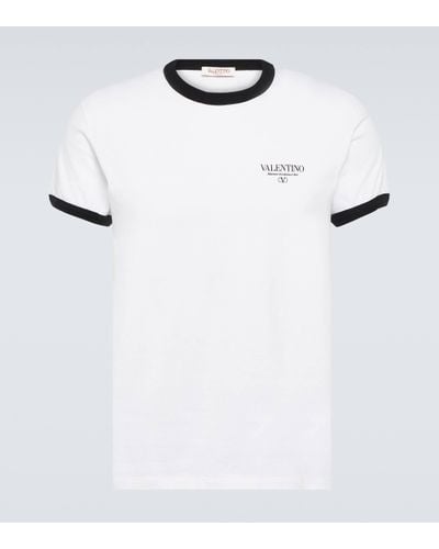 Valentino Logo Cotton Jersey T-shirt - White